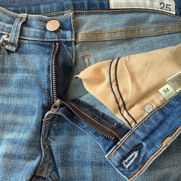 Rag & Bone Blue Ankle Zip Jeans Distressed Skinny Women’s Size 25 - Picture 7 of 16